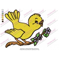 Bird Sing on a Branch Embroidery Design